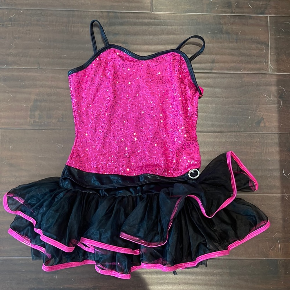 Curtain Call pink and Black dance costume size Adult Medium